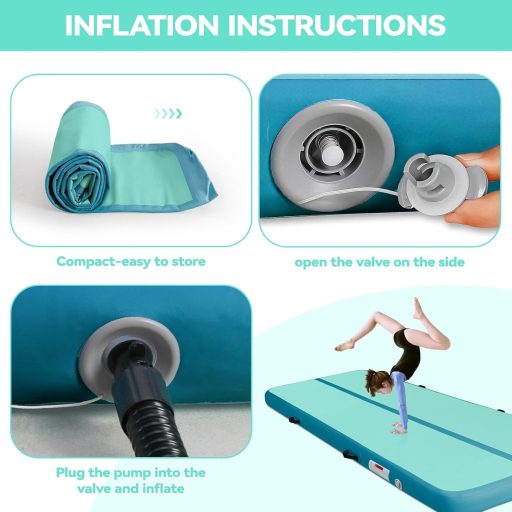 airtrack Felfújható Tornaszőnyeg Elektromos Pumpával, Gimnasztika Jóga Edzés Matrac, 6 méter