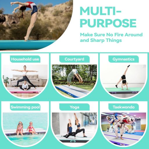 Saltea de Gimnastică Gonflabilă Airtrack cu Pompă Electrică, Matriță pentru Gimnastică și Yoga