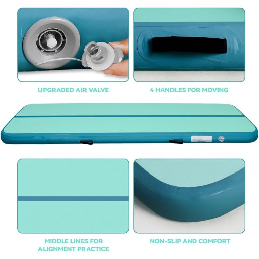 airtrack Felfújható Tornaszőnyeg Elektromos Pumpával, Gimnasztika Jóga Edzés Matrac 3mx10 cm