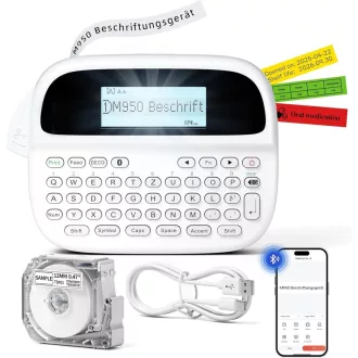   Goknu M950 Bluetooth címkenyomtató QWERTZ billentyűzettel és LCD kijelzővel