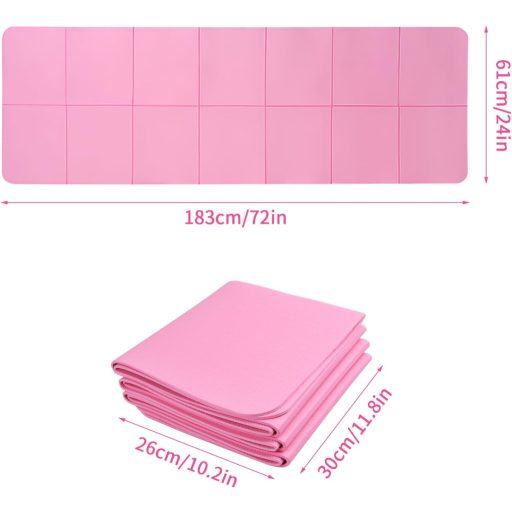 Ehuihuan Skladacia TPE podložka na jogu - Prenosná podložka na cvičenie s taškou, protišmyková podložka na cvičenie doma aj na cestách, 183x61x0