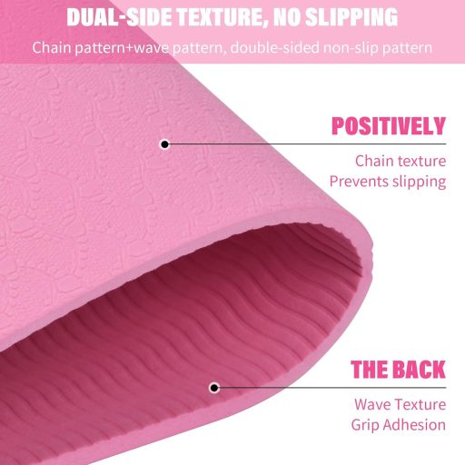 Ehuihuan Skladacia TPE podložka na jogu - Prenosná podložka na cvičenie s taškou, protišmyková podložka na cvičenie doma aj na cestách, 183x61x0