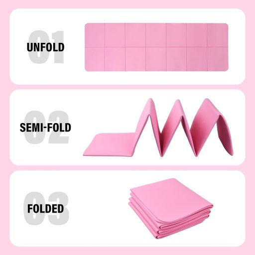 Ehuihuan Összehajtható TPE Jógaszőnyeg Zöld- Hordozható Edzőmatrac Táskával, Csúszásmentes Tornaszőnyeg Otthoni és Utazási Használatra, 183x61x0