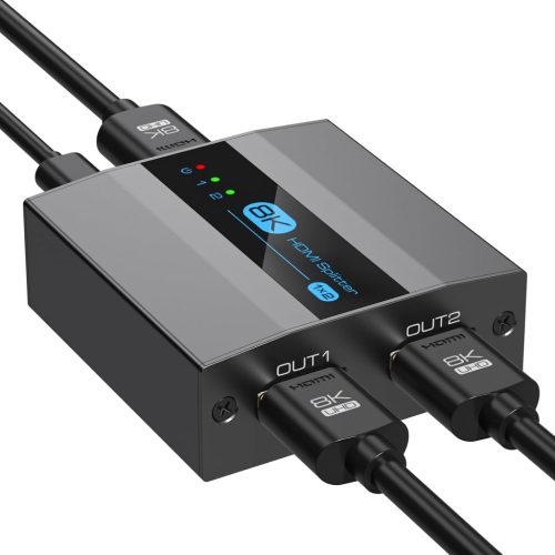VEDINDUST 8K 4K HDMI Elosztó 1:2 - Xbox, PS5 Kompatibilis
