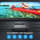 VEDINDUST 8K 4K HDMI Elosztó 1:2 - Xbox, PS5 Kompatibilis