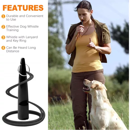 OioTuyi Profesionalna Zviždaljka za Pse Crno-Plava Ultrazvučna za Trening s Uzicom