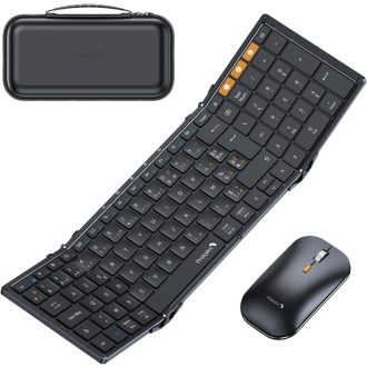   ProtoArc XKM01 Összecsukható Vezeték Nélküli Billentyűzet Egér Combo AZERTY Bluetooth USB
