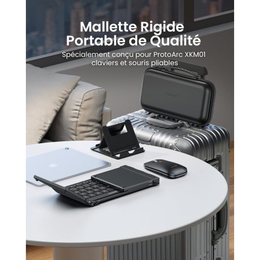 ProtoArc XKM01 Összecsukható Vezeték Nélküli Billentyűzet Egér Combo AZERTY Bluetooth USB