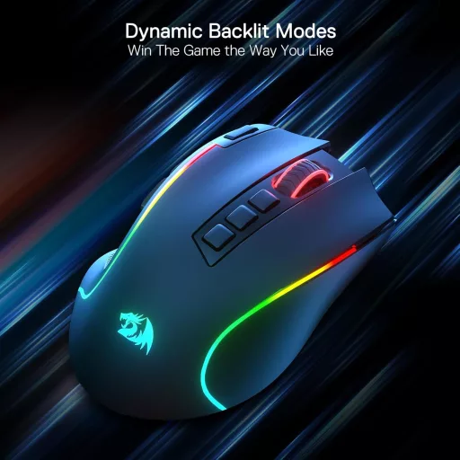 Redragon M612 PRO RGB Gamer Egér 8000 DPI Vezetékes/Vezeték Nélküli 9 Programozható Gombbal, 6 Háttérvilágítási Móddal, Bluetooth és 2.4G Ka