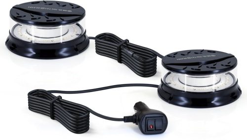 Dinfu LED Forgó Jelzőfény 12V - Mágneses Tetőlámpa 16 Üzemmóddal, 3 Színben, Vízálló, Autó, Traktor, Teherautó, SUV Járművekhez, 3m Kábellel