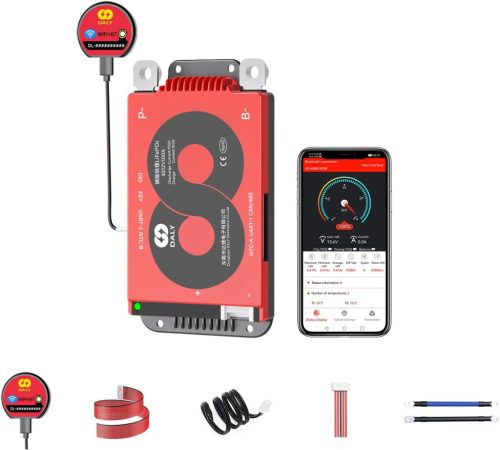 DALY Smart 4S BMS 12V WiFi Modullal - LiFePO4 Lítium Akkumulátor Védelmi Rendszer CAN/RS485 Kommunikációval, 100A Terhelhetőség