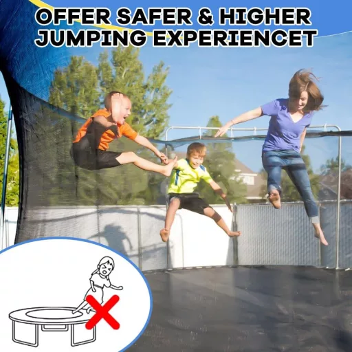 Ochranná sieť na trampolínu HEBERUCK pre priemer 427 cm - UV-odolná bezpečnostná sieť so 6 tyčami, vstup so zipsom, pre okrúhle trampolíny, jednoduchá montáž