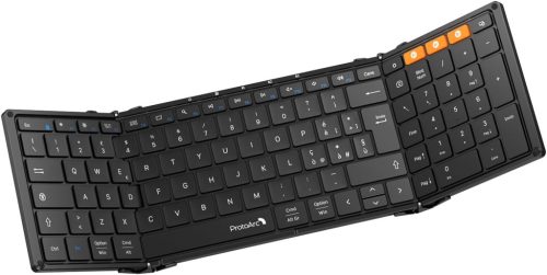 Tastatură wireless pliabilă ProtoArc XK01 - Layout Italian, portabilă, compatibilă cu dispozitive Android, Windows, iOS, neagră