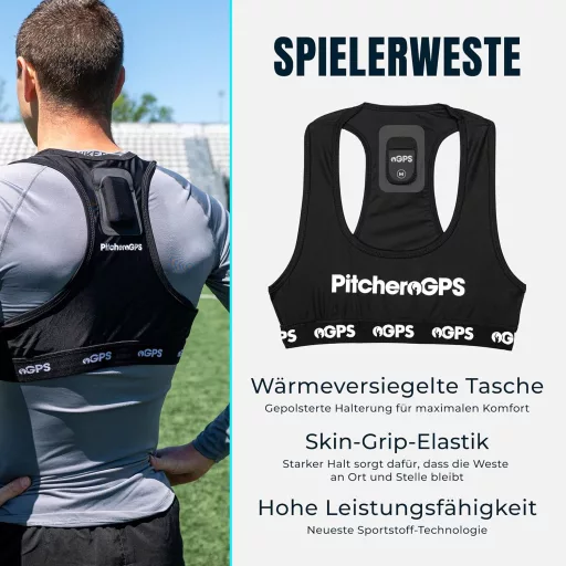 PitcheroGPS Futball Tracker Mellény - 18 Teljesítménymérő, 60 Napos Előfizetés, Ifjúsági L