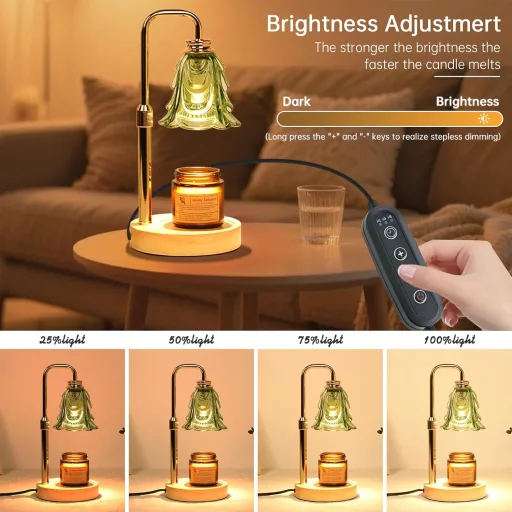 Paryou Lampa na zohrievanie sviečok s časovačom, nastaviteľnou výškou a funkciou stmievania