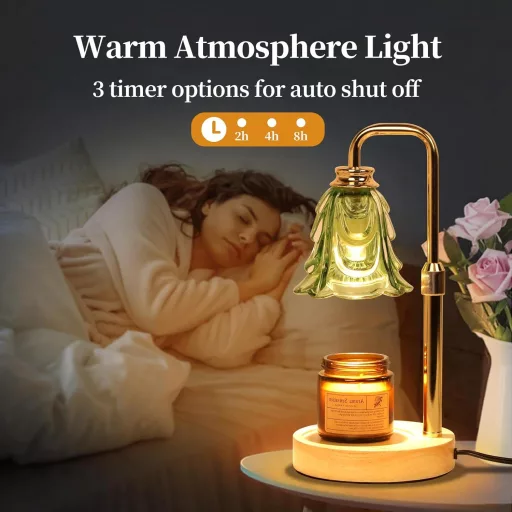 Paryou Lampa na zohrievanie sviečok s časovačom, nastaviteľnou výškou a funkciou stmievania