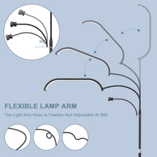 Kozmetická LED lampa Tetipa 45 W s nastaviteľným jasom a držiakom na telefón