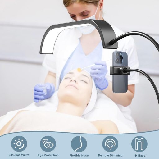 Lampă LED cosmetică 45W cu intensitate reglabilă și suport pentru telefon