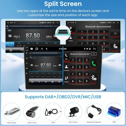 Rimoody 2DIN Android Autórádió VW Golf 7 2013-2018 Apple CarPlay GPS WiFi 10.1"