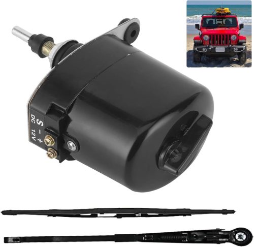 LIROPAU 12V Univerzális Szélvédő Ablaktörlő Motor Karral és Lapáttal - Traktorokhoz, Lakóautókhoz - 105° - OEM 01287358 7731000001