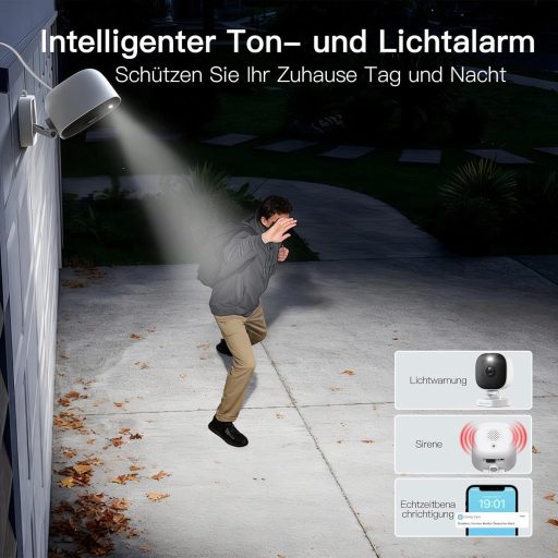 VIM TAG 2.5K WiFi Kültéri Biztonsági Kamera, Színes Éjjellátó, Mozgásérzékelés, IP66, Alexa