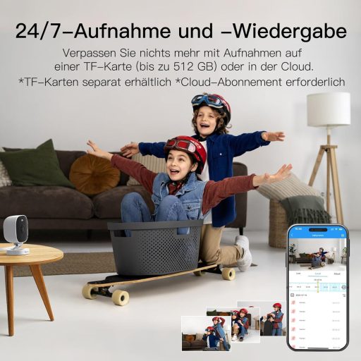 VIM TAG 2.5K WiFi Kültéri Biztonsági Kamera, Színes Éjjellátó, Mozgásérzékelés, IP66, Alexa