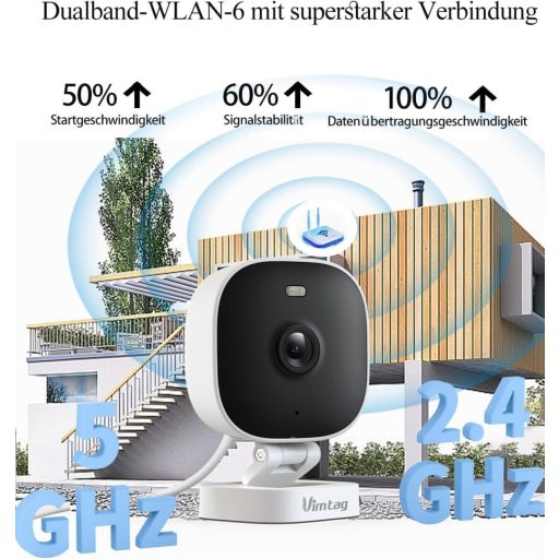 VIM TAG 2.5K WiFi Kültéri Biztonsági Kamera, Színes Éjjellátó, Mozgásérzékelés, IP66, Alexa