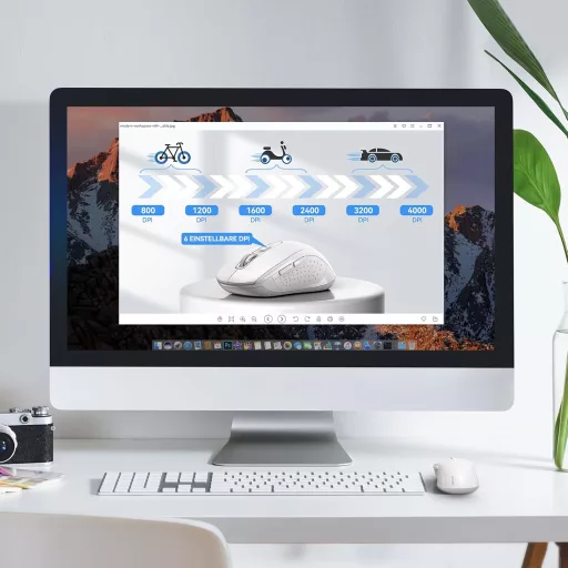 TECKNET Bluetooth Egér 4000 DPI Tri-Mode Vezeték Nélküli Egér Laptophoz PC-hez