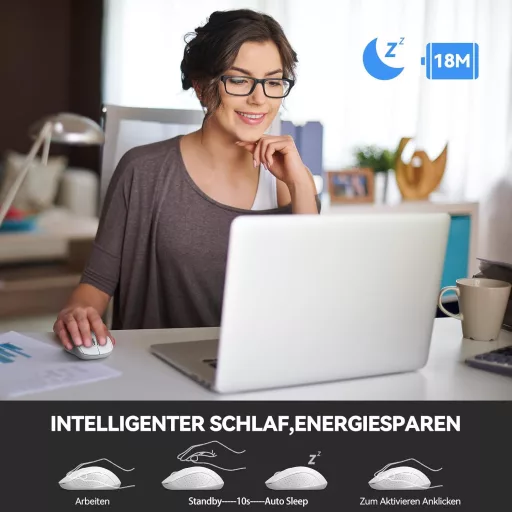 TECKNET Bluetooth Egér 4000 DPI Tri-Mode Vezeték Nélküli Egér Laptophoz PC-hez
