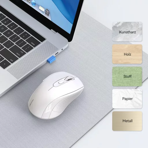 TECKNET Bluetooth Egér 4000 DPI Tri-Mode Vezeték Nélküli Egér Laptophoz PC-hez