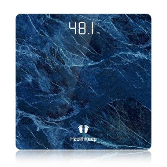   Healthkeep digitális fürdőszobamérleg 180kg-ig LED kijelzővel márvány kék