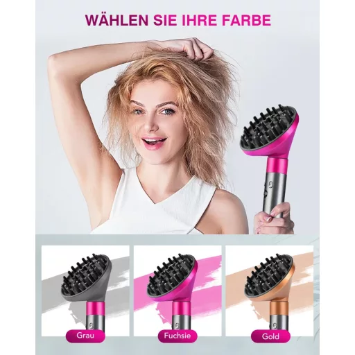 TOSAGE Airwrap Diffúzor Fej HS01/HS05/HS08 Kompatibilis Hullám és Göndör Hajhoz Fukszia
