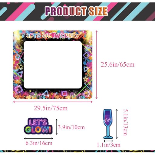 Set de 26 rame foto gonflabile neon POPOYU pentru decorarea petrecerilor