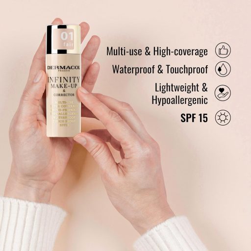 Dermacol Infinity make-up a korektor SPF 15 01 Fair - vodeodolný, dlhotrvácny