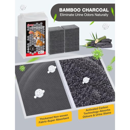 Dono trening pelene za pse, 100 komada, kontrola mirisa s ugljenom, 6-slojni vodootporni podložak za pišanje