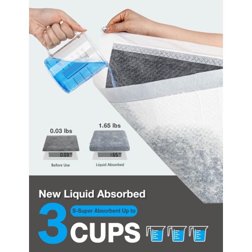 Dono trening pelene za pse, 100 komada, kontrola mirisa s ugljenom, 6-slojni vodootporni podložak za pišanje