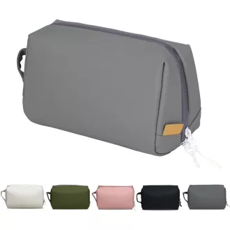   LBJR Geantă cosmetică gri - Trusă de machiaj de călătorie pentru femei și bărbați - Organizator portabil pentru articole de toaletă 24x12x15 cm