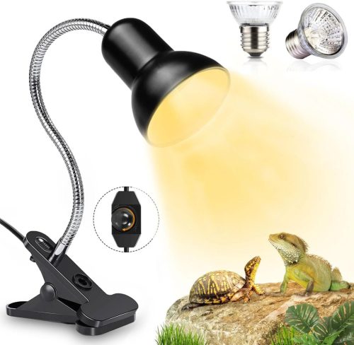 Shengruili Teknős Hőlámpa - 25W és 50W E27 Izzókkal, 360° Forgatható Csipesszel, UV Sugárzás, Terráriumokhoz, Hüllőknek, Teknősöknek