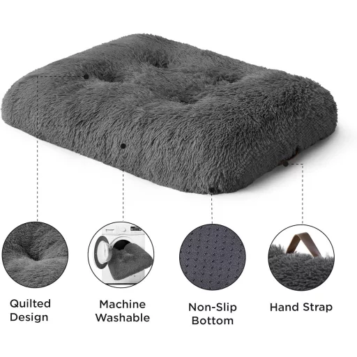 BEDSURE Mäkký pelech pre psov veľkých plemien 104x69cm, prateľný, sivý