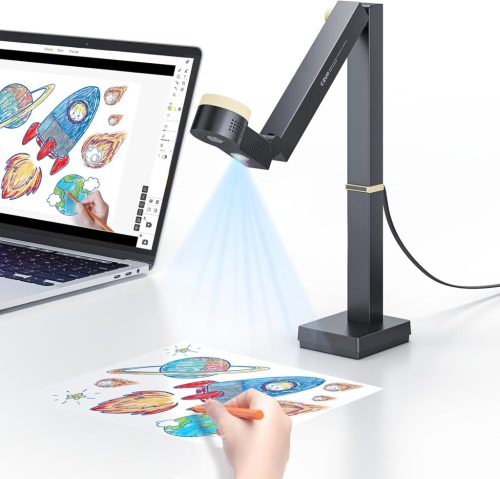 CZUR Fancy S Pro 4K USB Dokumentum Kamera és 12MP Webkamera LED Világítással, 60fps, Autofókusz, Távoktatáshoz, Élő Közvetítéshez, Windows é