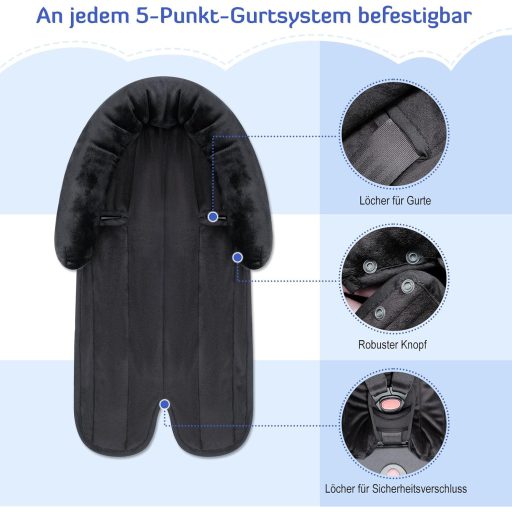 INFANZIA 2v1 univerzálna vložka do kočíka a autosedačky, čierna