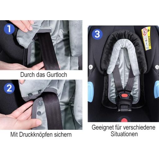 INFANZIA 2az1-ben Babaülés Csökkentő Univerzális Babakocsihoz és Autóüléshez Fekete