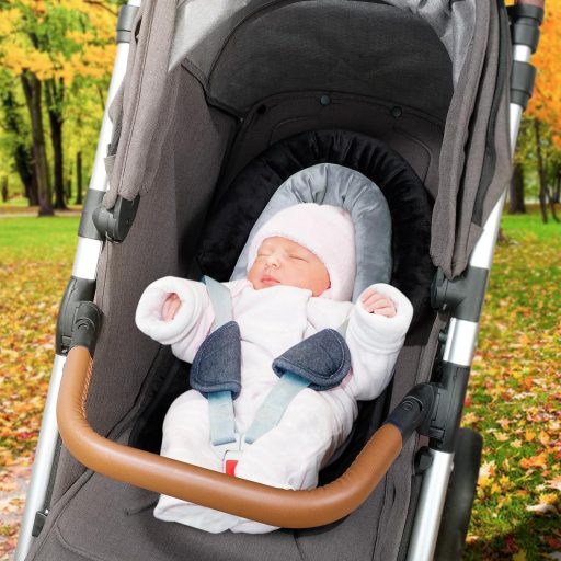 INFANZIA 2az1-ben Babaülés Csökkentő Univerzális Babakocsihoz és Autóüléshez Fekete