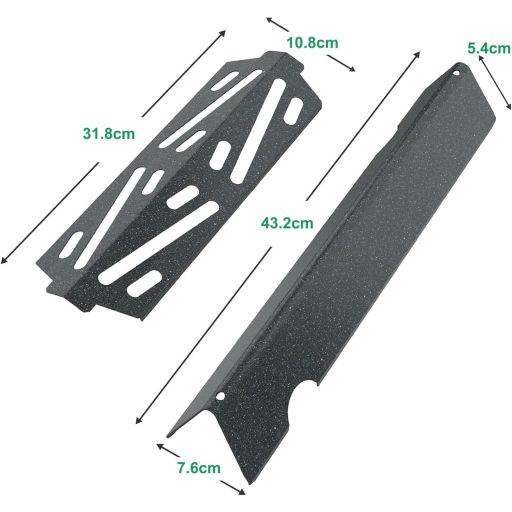 WELL GRILL Bară de Aromă și Deflectoare de Căldură pentru Weber Genesis II Seria 300 - 5 buc. Deflector de Flacără + 3 buc. Reflector de Căldură - Piese Compatibile pentru Grătar pe Gaz