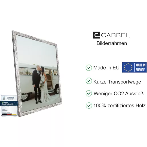 CABBEL Okvir za slike 2 kom 50x70 cm - Okvir od breze s akrilnim staklom - Držač za dokumente, postere, puzzle - Za montažu na zid