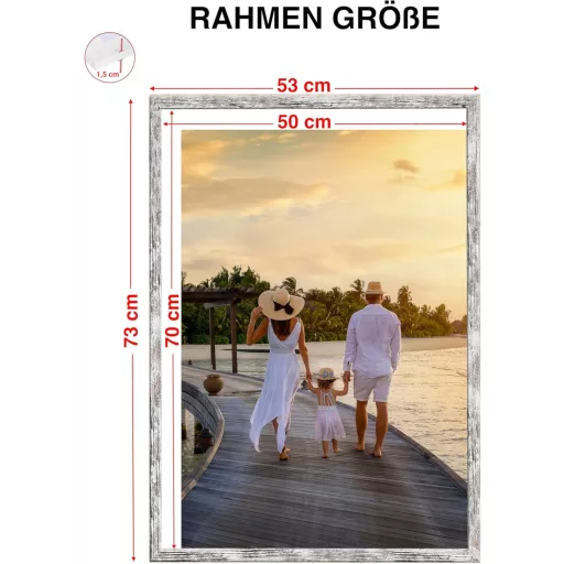 CABBEL Okvir za slike 2 kom 50x70 cm - Okvir od breze s akrilnim staklom - Držač za dokumente, postere, puzzle - Za montažu na zid