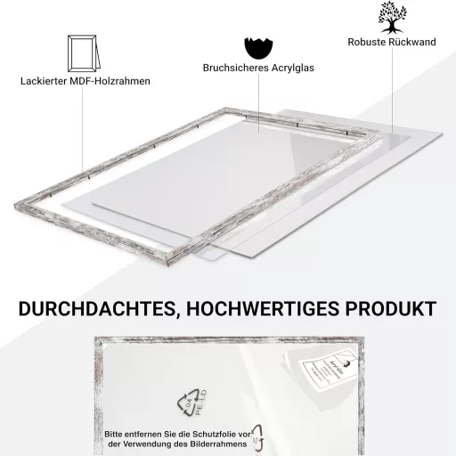 CABBEL Okvir za slike 2 kom 50x70 cm - Okvir od breze s akrilnim staklom - Držač za dokumente, postere, puzzle - Za montažu na zid