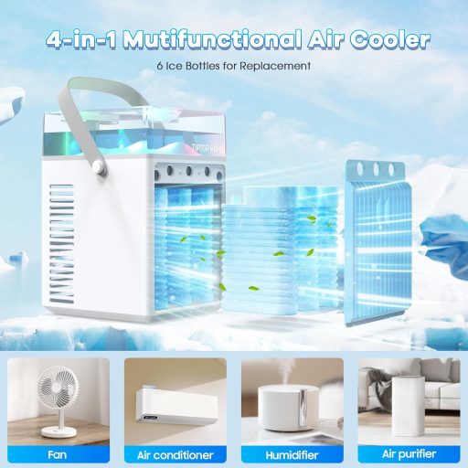 Aparat de aer condiționat portabil 5-în-1 Bubbacare cu funcție de pulverizare și iluminare LED