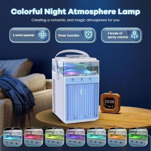 Aparat de aer condiționat portabil 5-în-1 Bubbacare cu funcție de pulverizare și iluminare LED