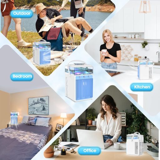 Aparat de aer condiționat portabil 5-în-1 Bubbacare cu funcție de pulverizare și iluminare LED